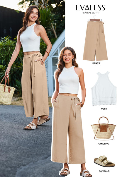 Shirt — Ribbed knit racerback halter crop top by EVALESS