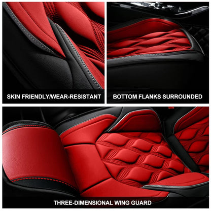 AOMSAZTO vehicle seat cover - Leather, waterproof, airbag compatible for Lexus ES 350 2007-2026, black and red