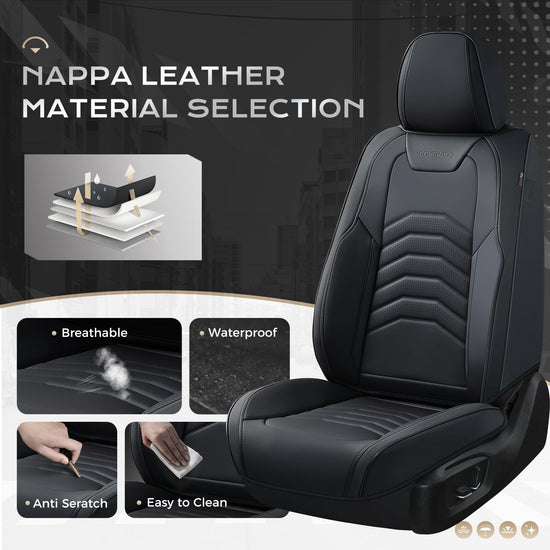 Coverado car seat cover - luxury faux leather waterproof for five seats