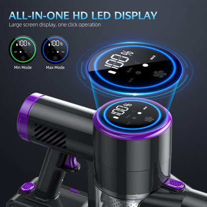Bieiao cordless vacuum cleaner - lightweight 6 in 1 design with LED display and detachable battery
