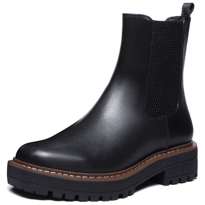 Athlefit women's ankle boots - Chelsea style with chunky heel and lug sole.