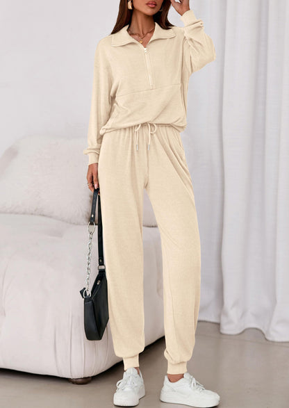 PRETTYGARDEN women's zip up sweatshirt and jogger pants track suit
