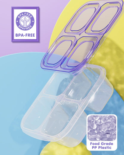 Food storage container — 5 pack divided design in 5 colors for snacks and meals