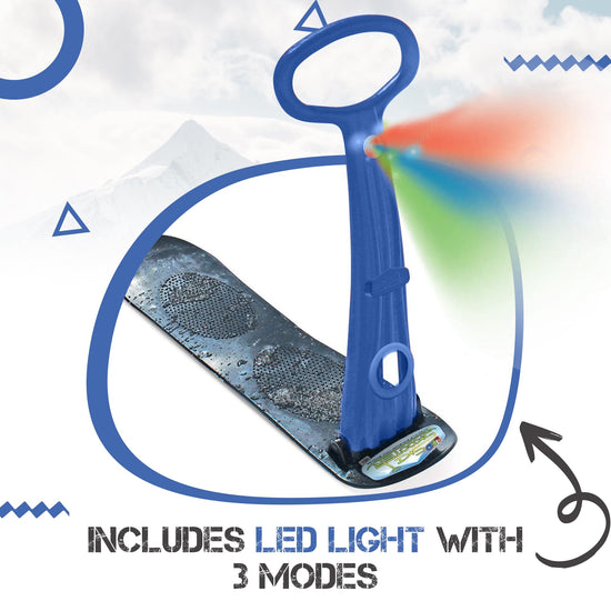Geospace sled – Foldable snow scooter with LED light for kids and teenagers