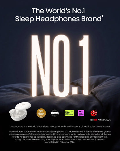 Soundcore Sleep A30 headphones — ultra-comfort for side sleepers