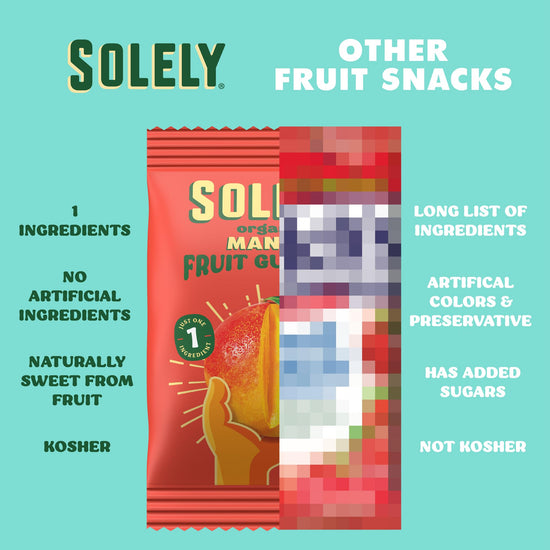 Fruit snacks — Organic whole fruit gummies with three ingredients