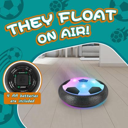 Hover soccer ball set — air floating toy with LED lights and foam bumper