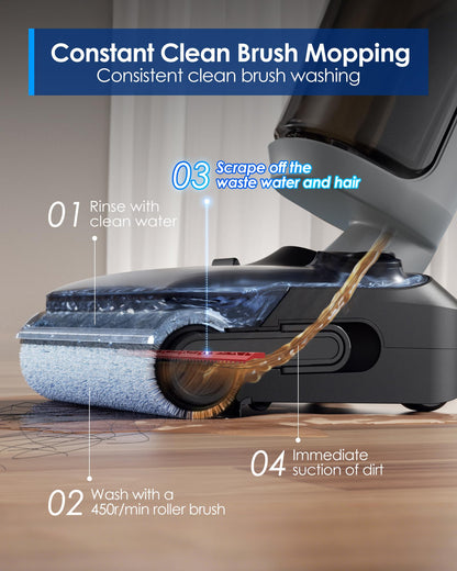Tineco ifloor wet dry vacuum cleaner — vacuum and mop in one with powerful suction and long runtime