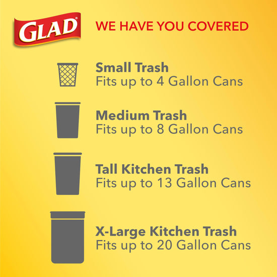Glad waste bag — Tall kitchen quick-tie, 13 gallon, 68 count, white pack may vary