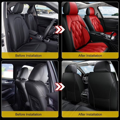 AOMSAZTO car seat covers - Custom fit leather covers for Jeep Wrangler 2003-2026
