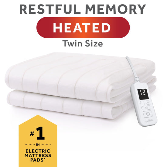 Mattress cover — Sunbeam heated with auto shut-off and deep pocket skirt