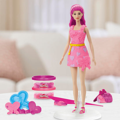 Play-Doh Barbie hearts and hair set - create doll clothes with modeling compound and accessories