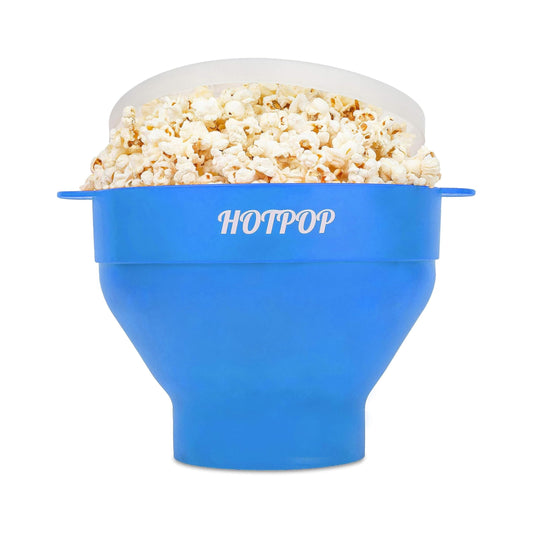 The Original Hotpop popcorn popper — collapsible silicone bowl, BPA-free and dishwasher safe