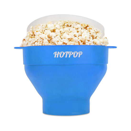 The Original Hotpop popcorn popper — collapsible silicone bowl, BPA-free and dishwasher safe