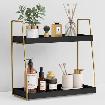 Forbena 2 tier shelf — countertop organizer for bathroom and kitchen storage