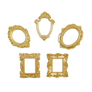 ERESGREAT picture frame — Mini gold magnetic frames for refrigerator (5 pcs)