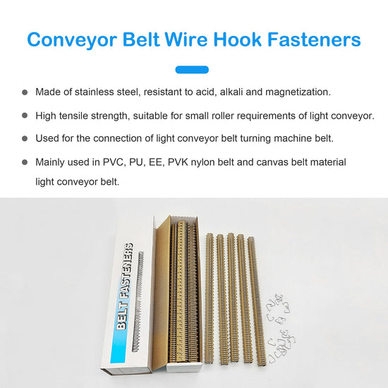 Buckle — Stainless steel wire hook for conveyor belt lacing fasteners pack of 12