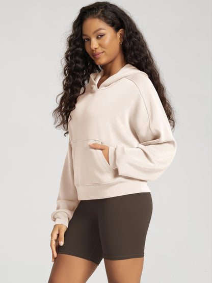 ODODOS sweatshirt — Modal soft long sleeve cropped oversized pullover with pocket