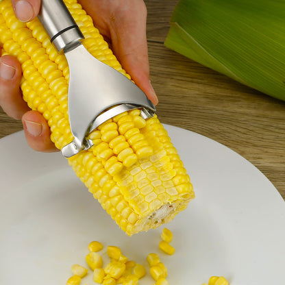 Corn peeler - stainless steel design with quick corn kernel removal tool