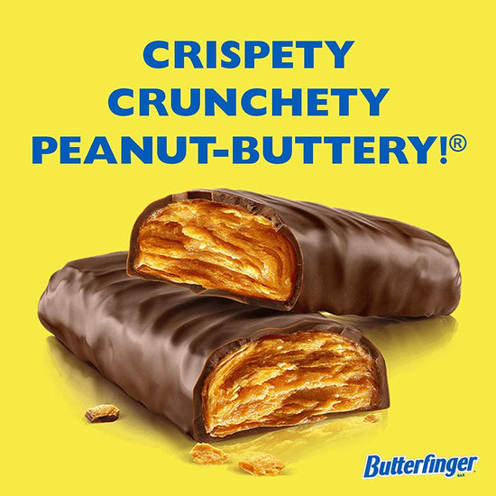 Butterfinger chocolate candy - Crispety, crunchety peanut butter core.