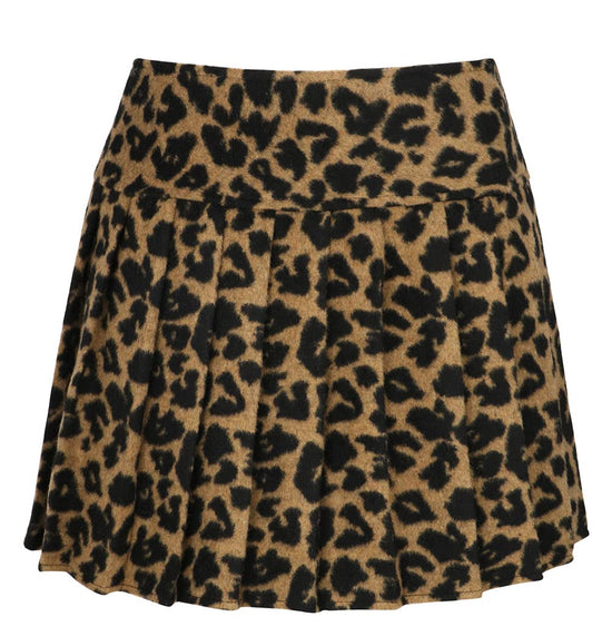 Skirt — Casual plaid high waist A-line wool pleated design by chouyatou