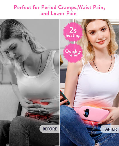 Electric heating pad — Portable cordless design with heat and massage modes
