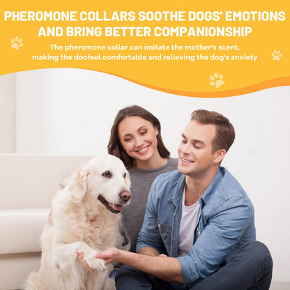 Calming Collar For Dogs 4 Packs, Effectively Relieves Anxiety from Noise, Separation, New environment, Fireworks, Adjustable 25” Flexible, Lasts 60 Days, Purple, Suitable for All Dog Sizes & Ages