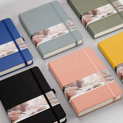 BLANK_BOOK — EMSHOI faux leather hardcover with numbered pages and college ruled grid