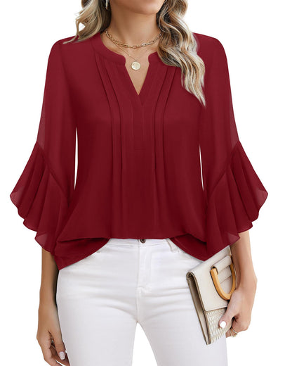 Timeson women's 3/4 sleeve dressy casual shirt - elegant design