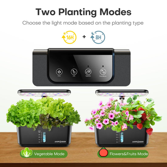 Ahopegarden indoor garden hydroponics growing system — 10 pods germination kit with LED light