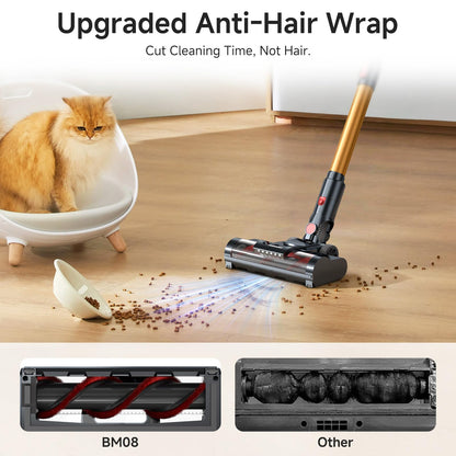 Cordless vacuum cleaner — 550W with smart auto mode and LED display for pets and floors