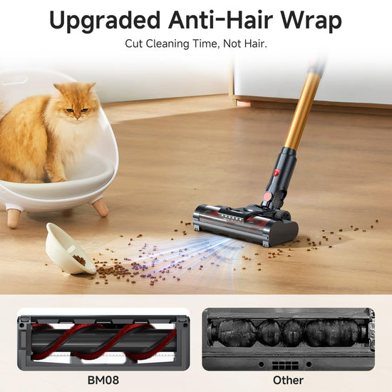 Cordless vacuum cleaner — 550W with smart auto mode and LED display for pets and floors
