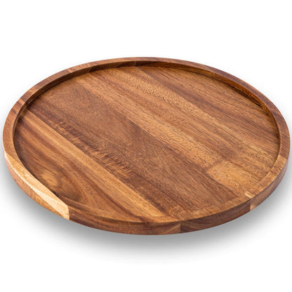 Tray — Round wooden candle holder for home decor and serving