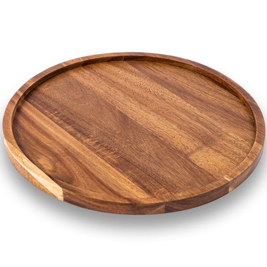 Tray — Round wooden candle holder for home decor and serving