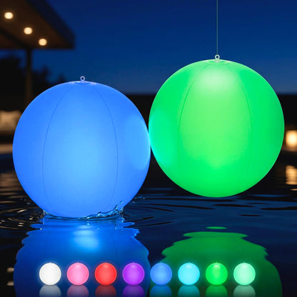 HAPIKAY solar floating pool lamp – 14 inch waterproof LED color changing orbs