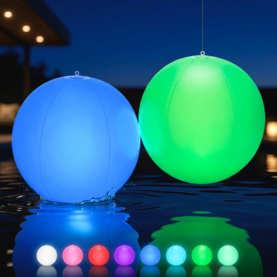 HAPIKAY solar floating pool lamp – 14 inch waterproof LED color changing orbs