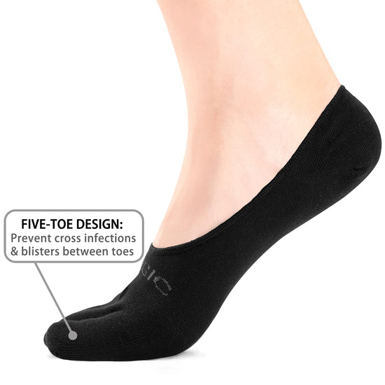 aomagic toe socks - moisture wicking five finger invisible liner socks for men and women