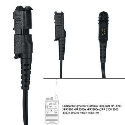 Compatible with Motorola XPR 3500e Earpiece,XPR 3300e XPR3500 XPR3000 XPR3300 Acoustic Tube Headset Noise Reduction Surveillance Earpiece Kit Black