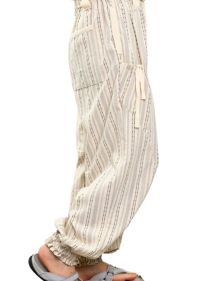 Yinawsky women drawstring wide leg pants with pockets