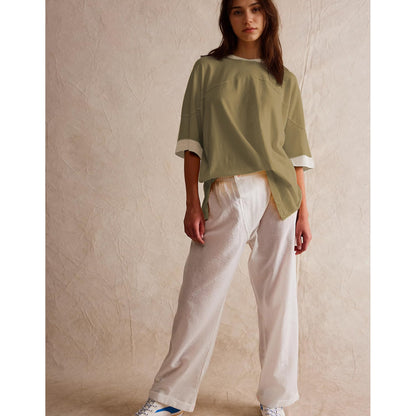 Songling womens 3/4 sleeve casual summer tee shirt in cotton