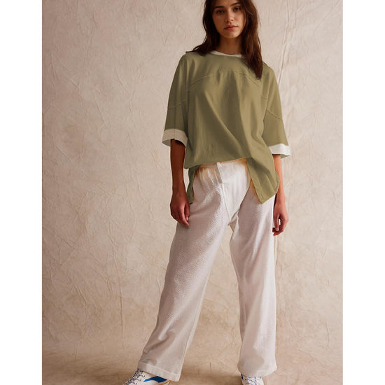 Songling womens 3/4 sleeve casual summer tee shirt in cotton