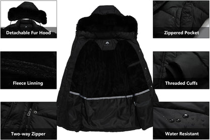 GOLDLADIES women's winter coat — long waterproof parka for cold weather