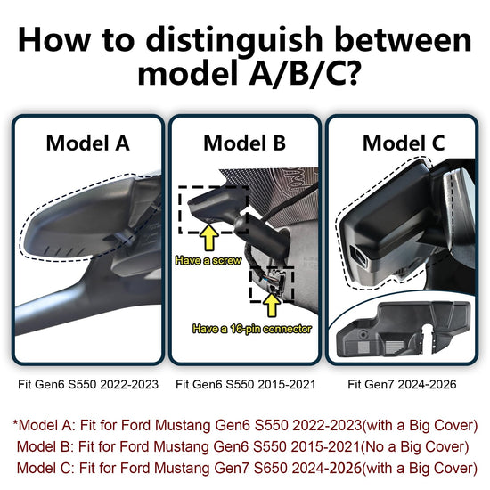 Mangoal onboard camera — 4K front and 1080p rear for Ford Mustang Gen7 2024-2026