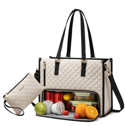 LOVEVOOK meal holder with insulated compartment for 15.6 inch laptop