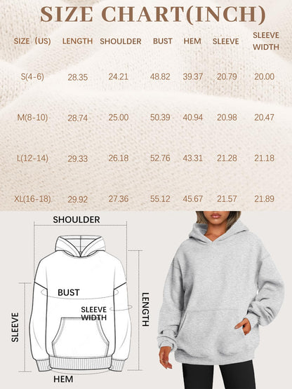 EFAN women's oversized fleece sweatshirt - cozy pullover with pockets for fall and winter