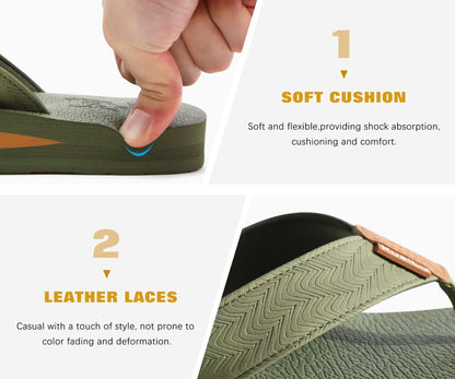 KuaiLu men's sandals with arch support and comfortable cushion for indoor outdoor use.