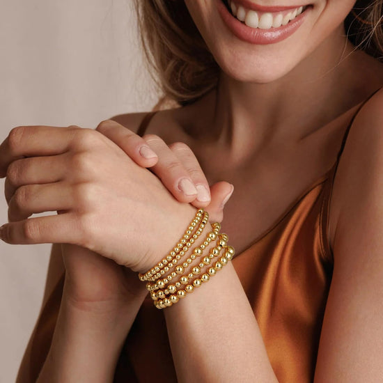 adoyi bracelet — 14K gold plated adjustable beaded strand jewelry set for women
