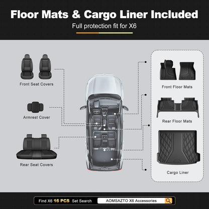 VEHICLE_MAT — AOMSAZTO all weather floor mats for 2020-2026 BMW X6