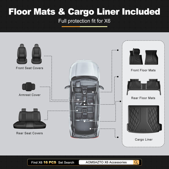 VEHICLE_MAT — AOMSAZTO all weather floor mats for 2020-2026 BMW X6