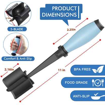 Upgrade meat chopper — heat resistant nylon meat masher tool for hamburger meat